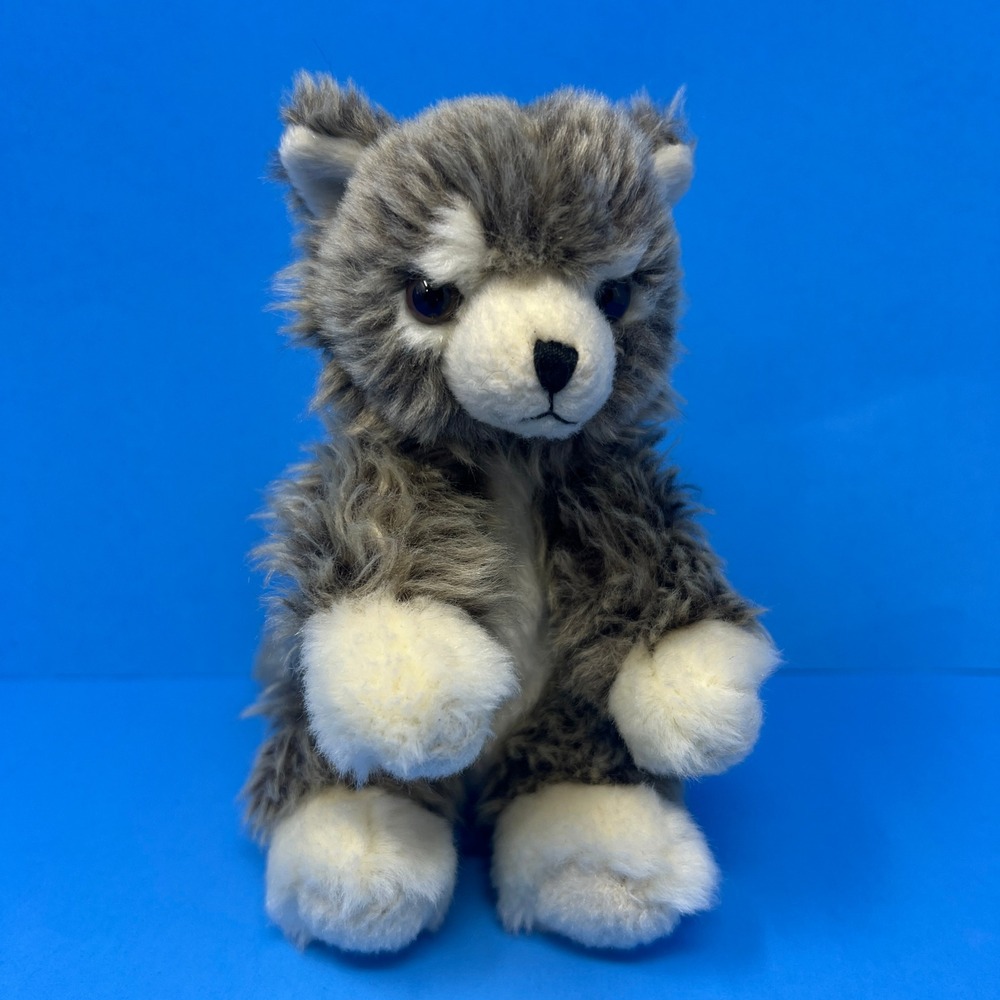 Build-A-Bear Wrislet Timber Wolf Husky Plush Gray 5.5" Sitting Stuffed Animal‎
